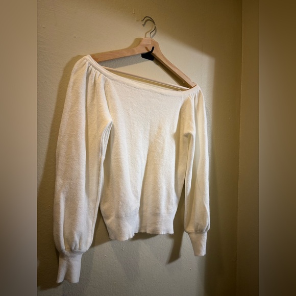 SHEIN Off-Shoulder Cream Sweater - Picture 3 of 4